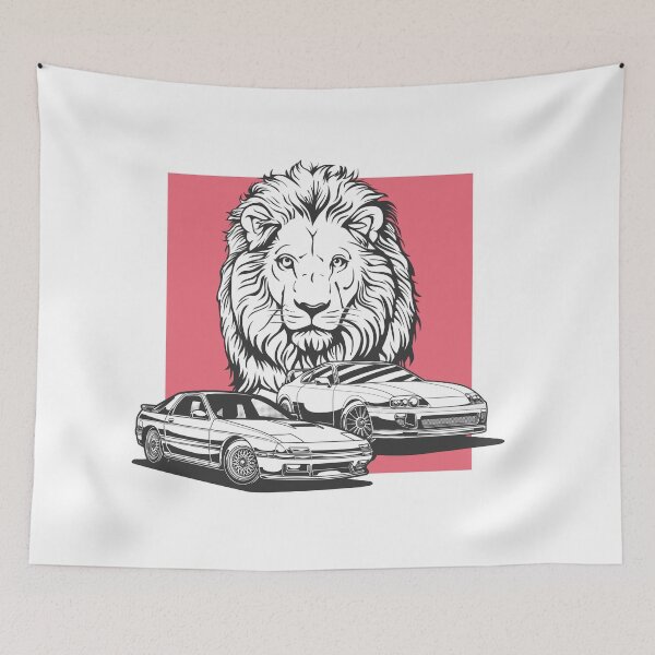 Item preview, JDM Car-Supra MK4-Lion Mascot-Mazda FC3S designed and sold by TrilogyMerch.