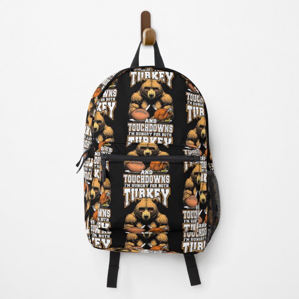 Item preview, Turkey & Touchdowns Funny Thanksgiving Hungry Bear Football designed and sold by GrandeDuc.