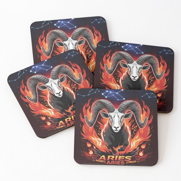 Item preview, Aries Zodiac Art | Bold Ram Design with Fiery Energy designed and sold by Makabas.