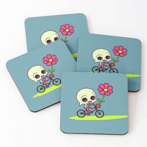 Item preview, Skeleton Kid on Bike with Flower - Cute and Quirky Skeleton Design designed and sold by Prime-Studio.