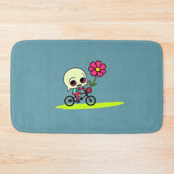 Item preview, Skeleton Kid on Bike with Flower - Cute and Quirky Skeleton Design designed and sold by Prime-Studio.