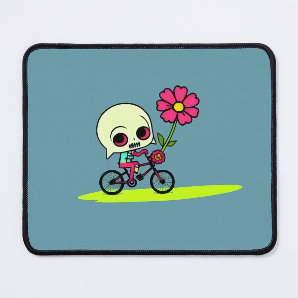 Item preview, Skeleton Kid on Bike with Flower - Cute and Quirky Skeleton Design designed and sold by Prime-Studio.