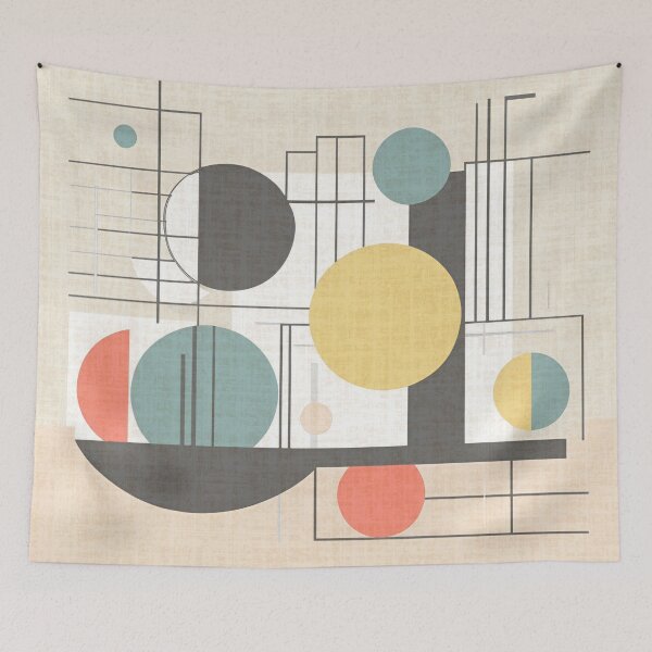 Item preview, Minimalist Color Retro Abstract Bauhaus Pattern Design designed and sold by TribalioDesigns.