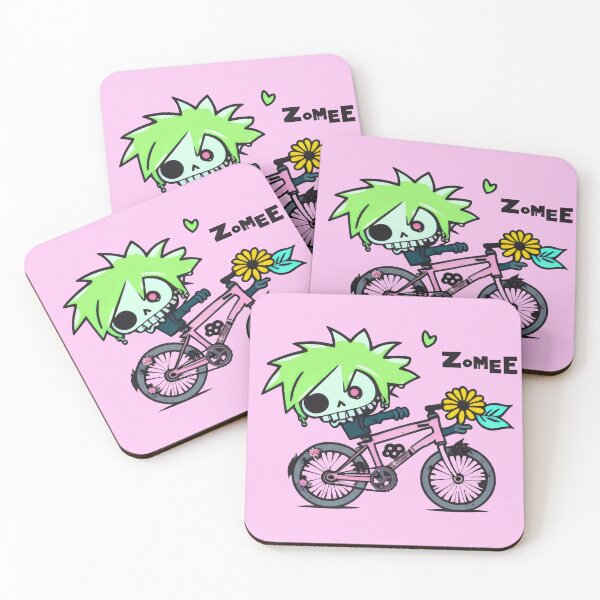 Aperçu de l'œuvre Un zombie aux cheveux verts sur un vélo rose – Un design de vélo amusant et original créée et vendue par Prime-Studio.