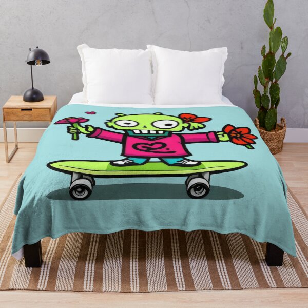 Item preview, Skateboarding Zombie with Flowers - Fun and Cute Zombie Skateboard Design designed and sold by Prime-Studio.