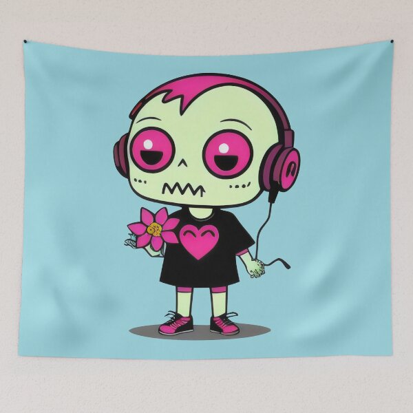 Item preview, Cute Zombie with Headphones and Flower - Kawaii Music-Loving Undead Design designed and sold by Prime-Studio.