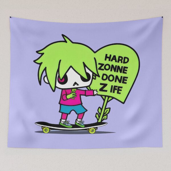 Item preview, Green-Haired Zombie on Skateboard - Fun and Quirky Skater Zombie Design designed and sold by Prime-Studio.