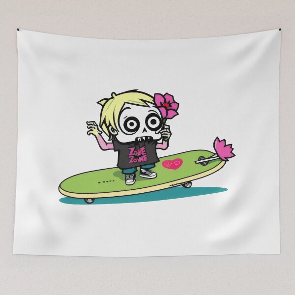 Item preview, Zombie Girl on Skateboard with Flower - Fun and Kawaii Skater Undead Design designed and sold by Prime-Studio.