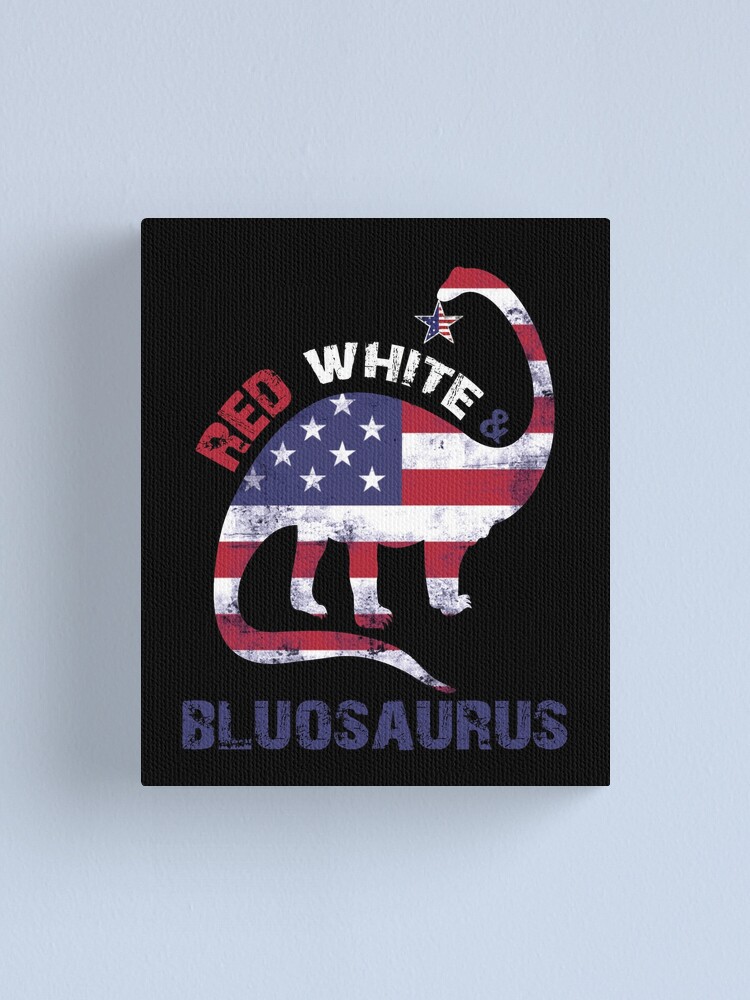 Custom Party Shop Kids Dinosaur 4th of July Red Baseball Tee
