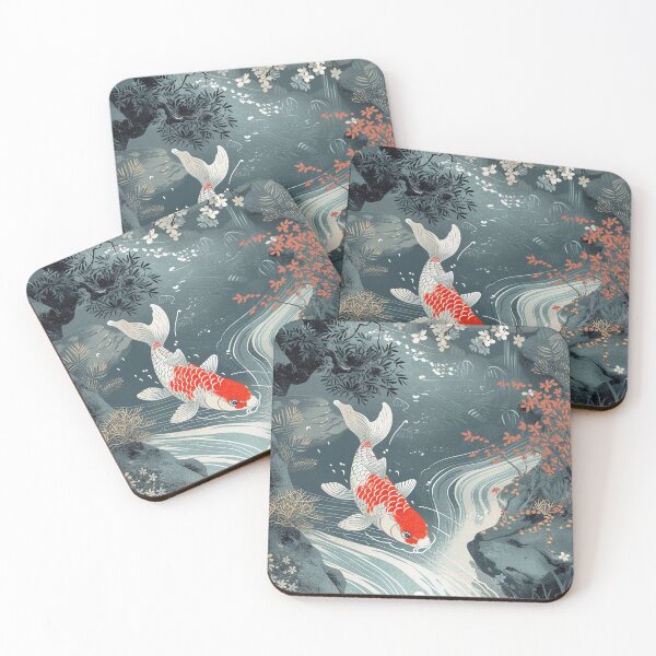 Item preview, Japenese Styled Anime Art Print with Koi in the Stream  designed and sold by LagomCitron.