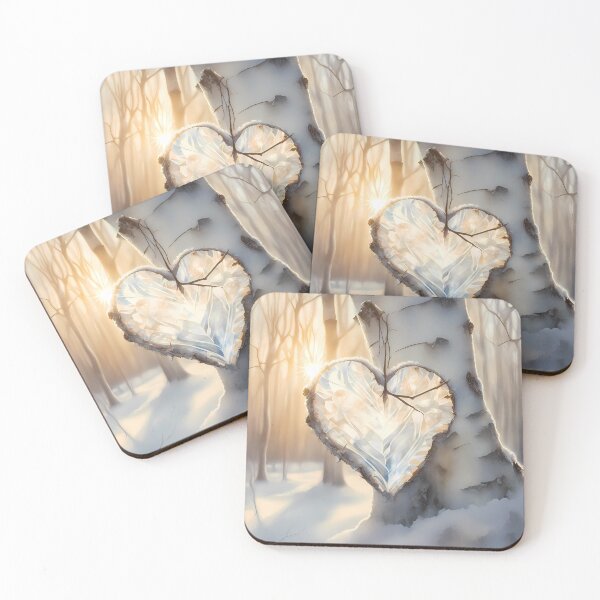 Item preview, Natural Ice Heart in Birch Forest designed and sold by CalmnessbyChoice.