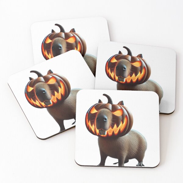 Item preview, Capybara Halloween Ghost rider pumpakin designed and sold by MJShop18.
