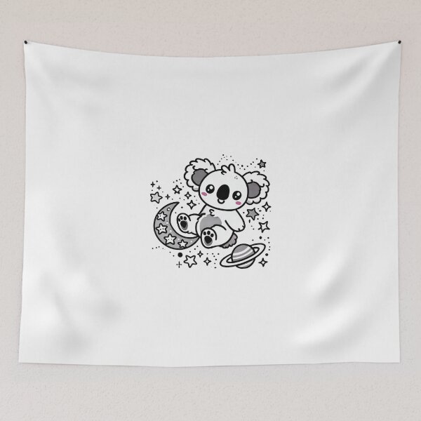 Item preview, Kawaii Koala Floating on Moon with Planets designed and sold by RetroPop23.