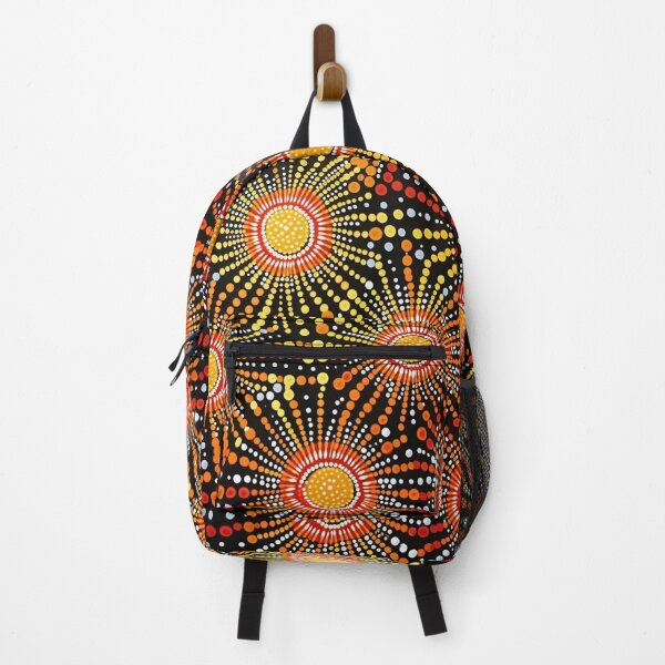 Aperçu de l'œuvre Art pointilliste d'inspiration aborigène - Fleurs locales créée et vendue par GrinGalore.