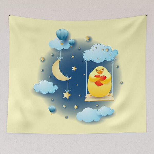 Item preview, Chick in love over the swing, at night  designed and sold by LuisaVenturoli.