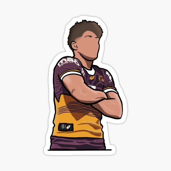 Aperçu de l'œuvre LIGUE DE RUGBY DES BRONCOS DE BRISBANE REECE WALSH créée et vendue par WoodenSpoonerss.