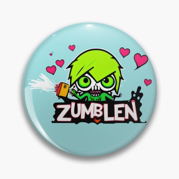 Item preview, Zumbie - Green-Haired Zombie Spray Paint Art with Hearts designed and sold by Prime-Studio.