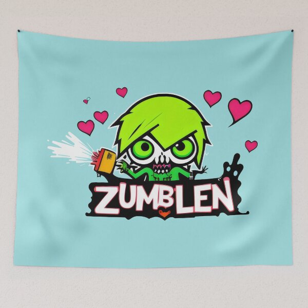 Item preview, Zumbie - Green-Haired Zombie Spray Paint Art with Hearts designed and sold by Prime-Studio.