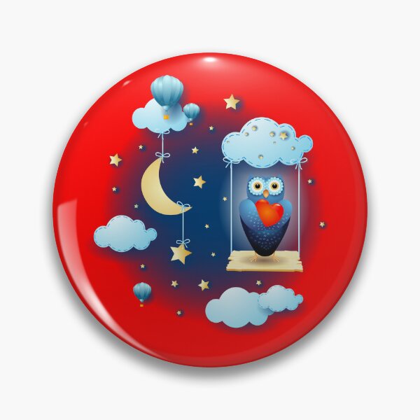 Item preview, Owl in love over the swing, at night designed and sold by LuisaVenturoli.