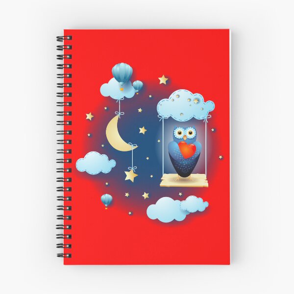 Item preview, Owl in love over the swing, at night designed and sold by LuisaVenturoli.