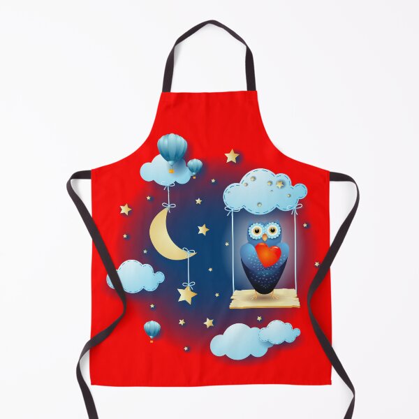 Item preview, Owl in love over the swing, at night designed and sold by LuisaVenturoli.