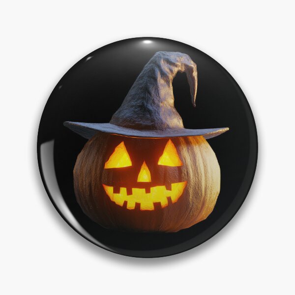 Item preview, Halloween Pumpkin Jack-o'-Lantern Wearing a Witch Hat - Happy Halloween designed and sold by lematworks.