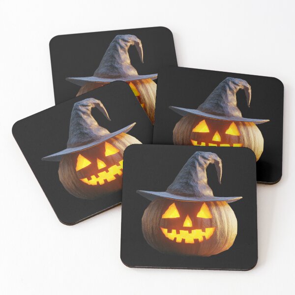 Item preview, Halloween Pumpkin Jack-o'-Lantern Wearing a Witch Hat - Happy Halloween designed and sold by lematworks.