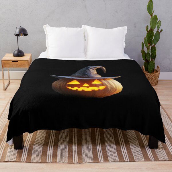 Item preview, Halloween Pumpkin Jack-o'-Lantern Wearing a Witch Hat - Happy Halloween designed and sold by lematworks.