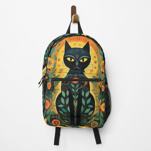 Item preview, Black Cat Onio & Flowers Mexican Folklore Art designed and sold by GrinGalore.