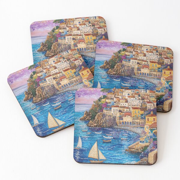Item preview, Klimt Inspired Amalfi Coast designed and sold by JoyOnYourWall.
