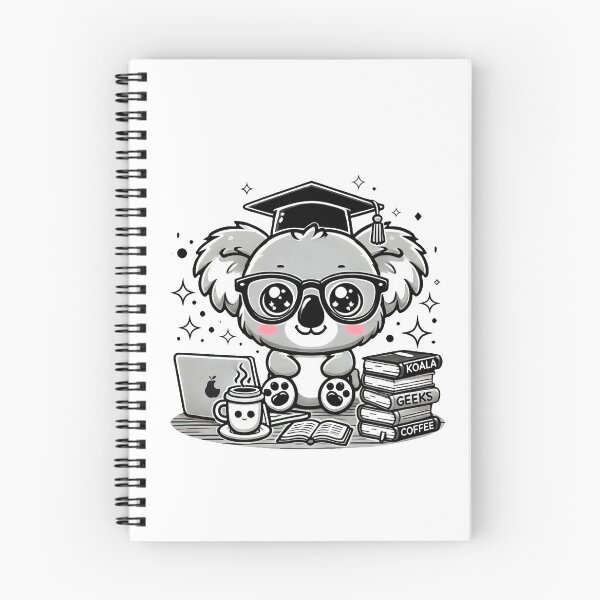 Item preview, Kawaii Koala Geek with Books and Coffee designed and sold by RetroPop23.
