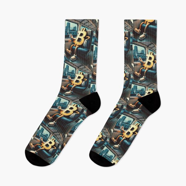 Item preview, Chill Bitcoin Character on Train - Cryptocurrency designed and sold by mkzmerch.