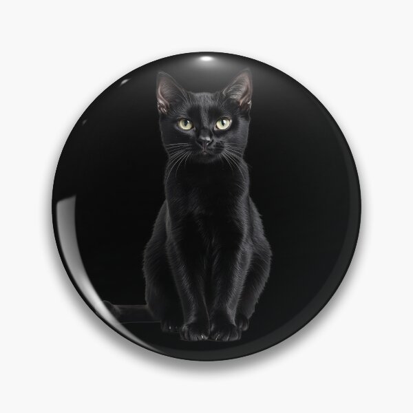 Item preview, Black Cat Sitting in Perfect Posture - Realistic Halloween Cat designed and sold by lematworks.
