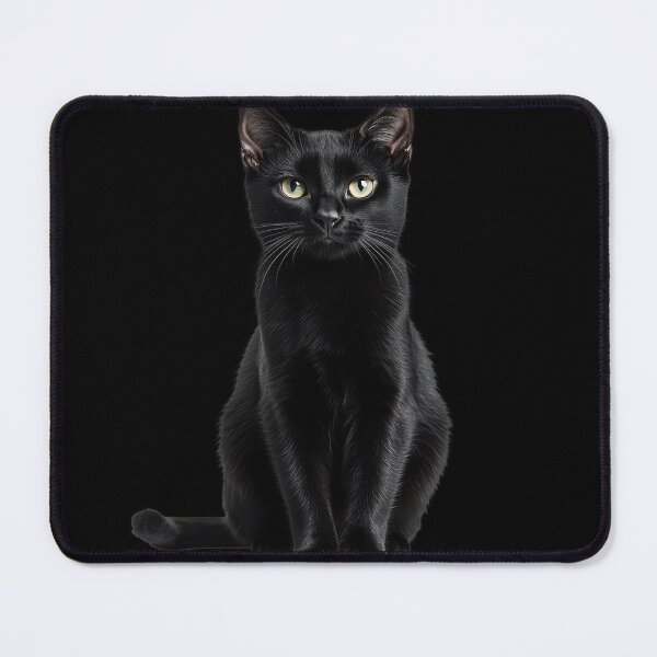 Item preview, Black Cat Sitting in Perfect Posture - Realistic Halloween Cat designed and sold by lematworks.