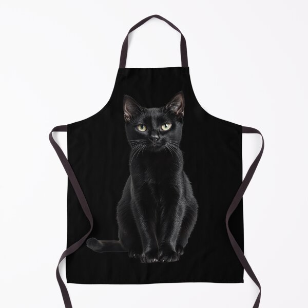 Item preview, Black Cat Sitting in Perfect Posture - Realistic Halloween Cat designed and sold by lematworks.