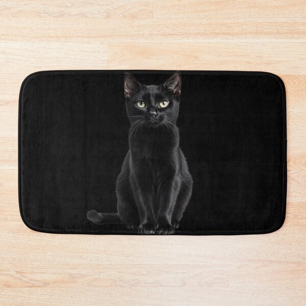 Item preview, Black Cat Sitting in Perfect Posture - Realistic Halloween Cat designed and sold by lematworks.