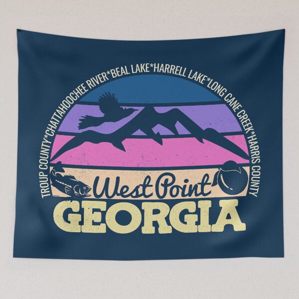 Item preview, West Point Georgia Sunset Retro Vintage Local Pride Logo designed and sold by CRHPOD20.