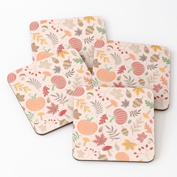 Item preview, Autumn berries leaves botanical pumpkins acorns cones mushrooms fungi designed and sold by Nicola-Rowe.