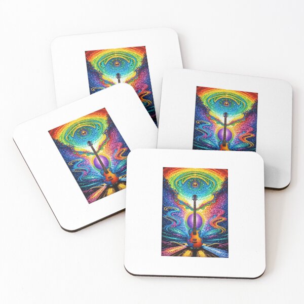 Item preview, Psychedelic Guitar with Cosmic Vibes - Colorful Music Art Design designed and sold by Cherry-Cat.
