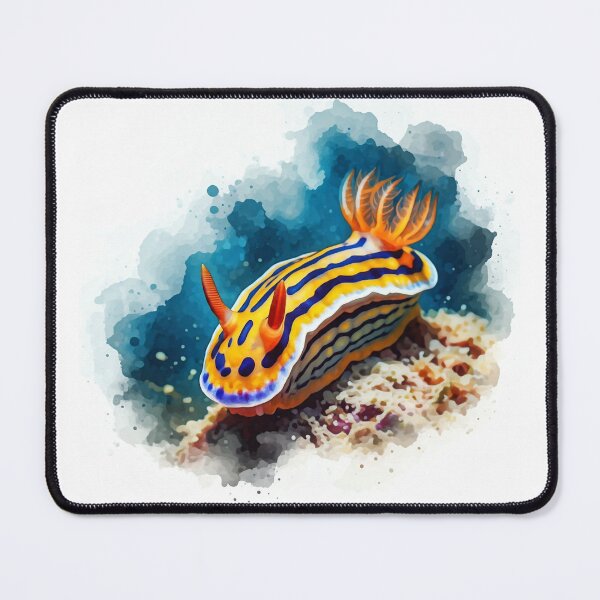 Item preview, Yellow and blue watercolor Nudibranch designed and sold by GabrielWest.