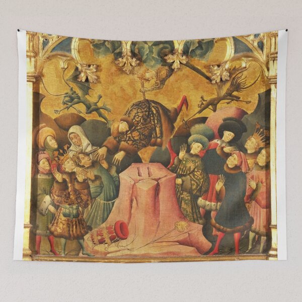 Item preview, Altarpiece of Saint Michael Medieval Christian Art designed and sold by Vintage Designs +.