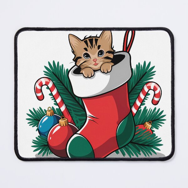 Item preview, Cute Cat in a Christmas Stocking designed and sold by PurrGreen.