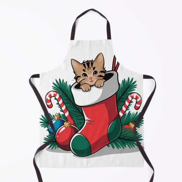 Artikelvorschau, Süße Katze im Weihnachtsstrumpf entworfen und verkauft von PurrGreen.