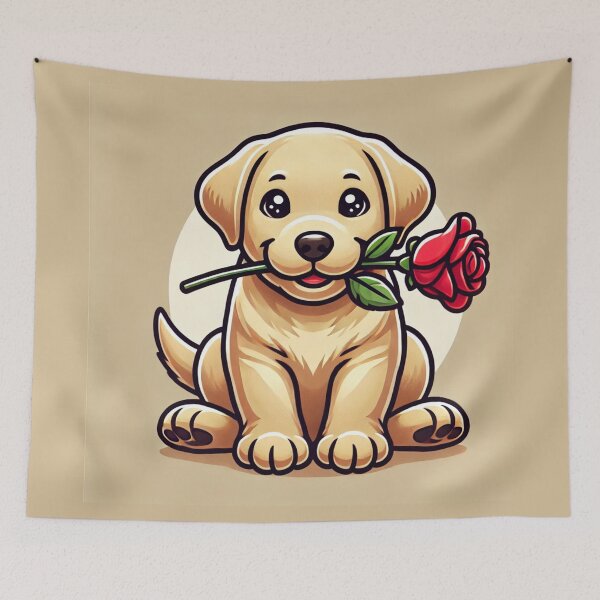 Item preview, Cute Labrador with flower designed and sold by FifyShop09.