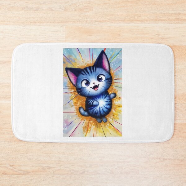 Item preview, Adorable Blue Kitten with Explosive Energy - Vibrant Cute Cat Design designed and sold by Cherry-Cat.