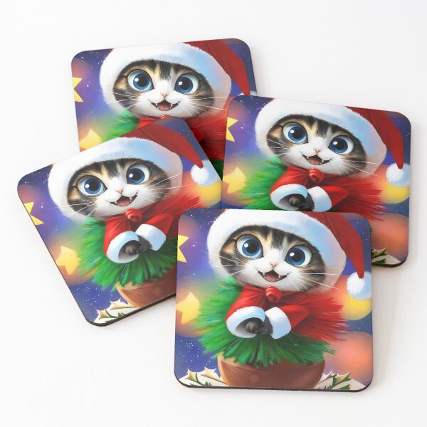 Item preview, Adorable Christmas Kitten in Santa Hat - Festive Holiday Cat Design designed and sold by Cherry-Cat.