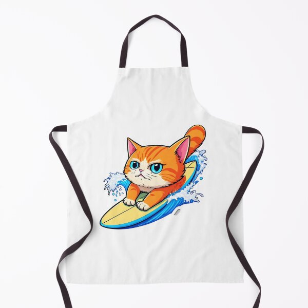 Artikelvorschau, Surfende orangefarbene Kätzchenkatze entworfen und verkauft von Bunmigraphics .