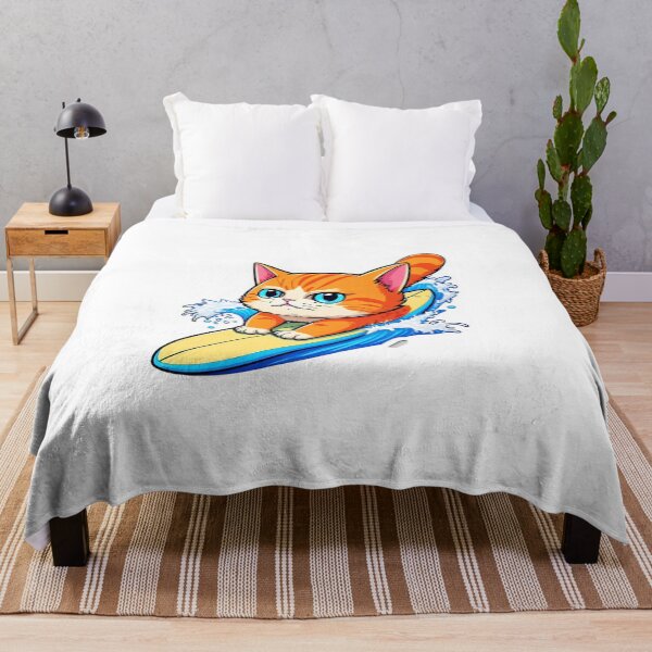 Item preview, Surfing Orange kitty Cat designed and sold by Bunmigraphics .