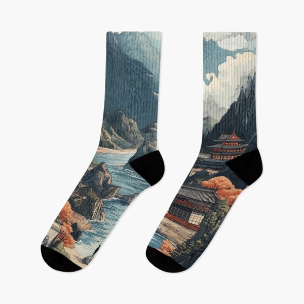 Item preview, Epic Japanese Sunrise Over a Mountain Village - Zen Landscape designed and sold by pixal-shop.