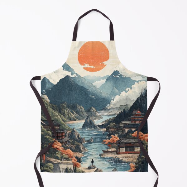 Item preview, Epic Japanese Sunrise Over a Mountain Village - Zen Landscape designed and sold by pixal-shop.